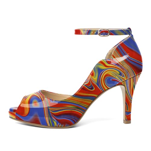 Image of AUMOTED High Heels Pumps Platforms Shoes for Party Daily 3.4 inch Dressy Pumps