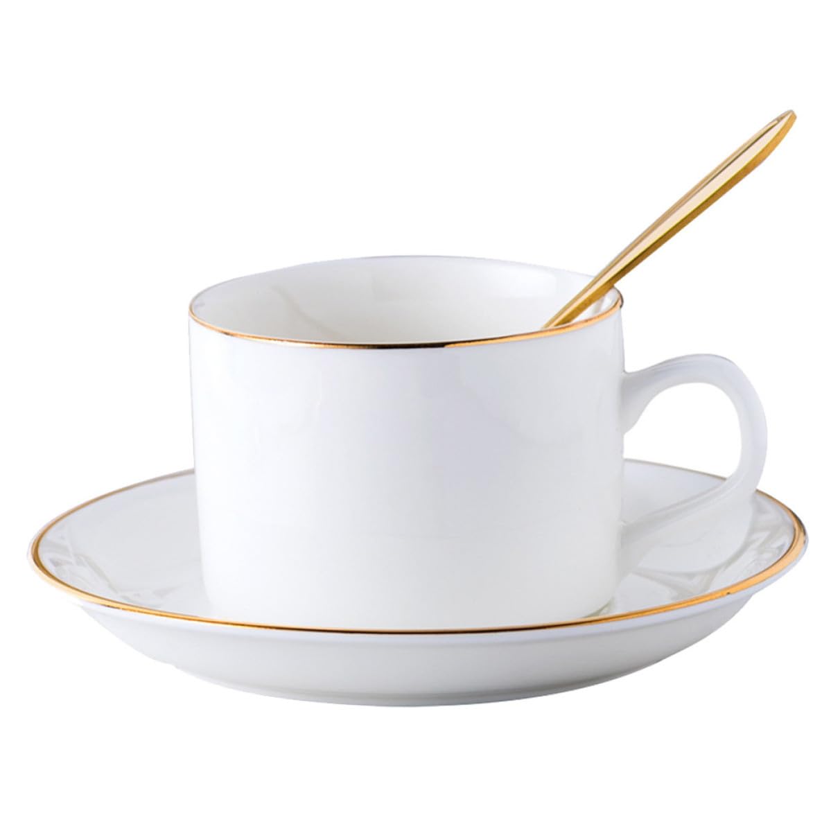 Taza de café de porcelana WOONEKY con platillo para disfrutar en tu hogar, oficina o cafetería