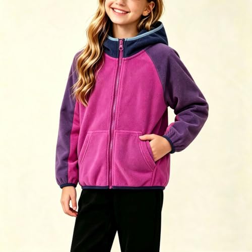 Girls Fleece Hoodie Jacket Full Zip Coat with Pockets Winter Warm Outerwear - image 3