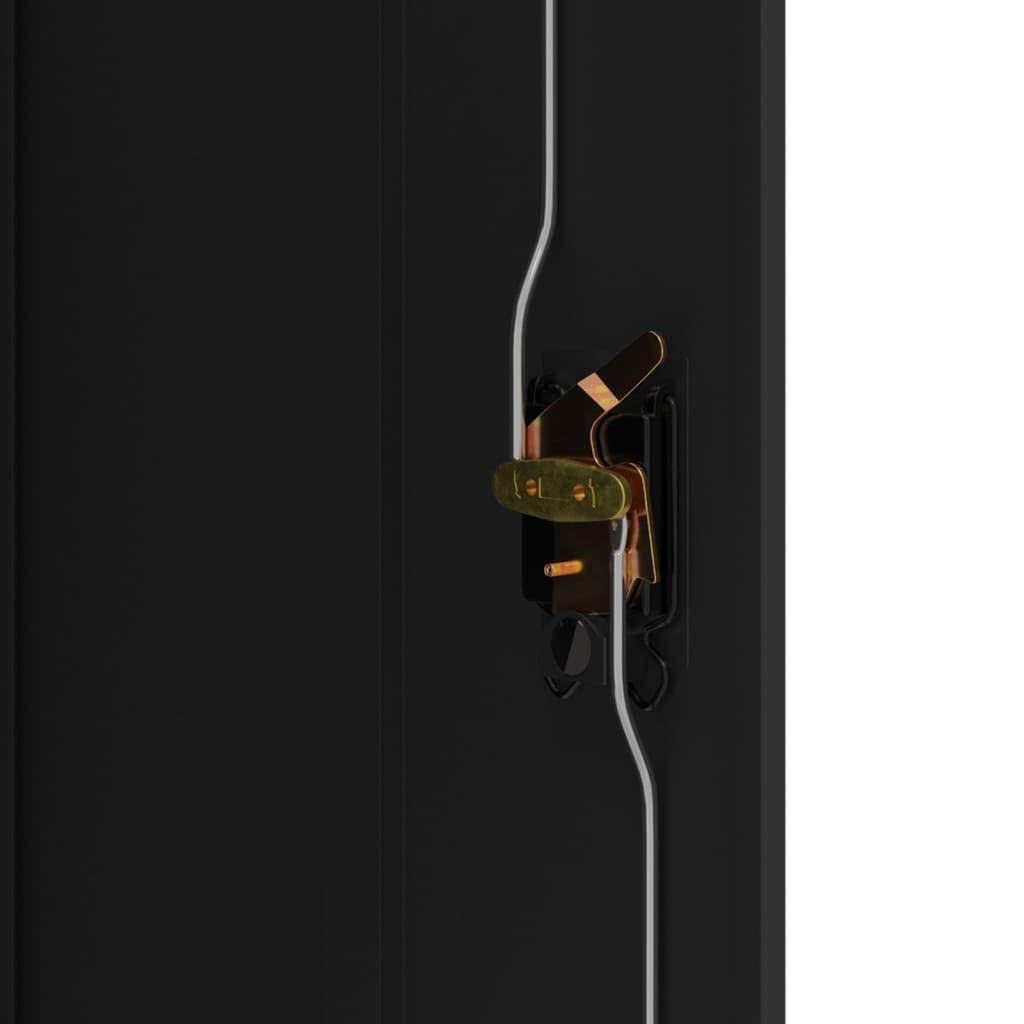 vidaXL Armario Archivador, Almacenamiento con Estantes Ajustables Cerradura, Aparador para Archivos, Mueble para Oficina Casa, Acero Negro