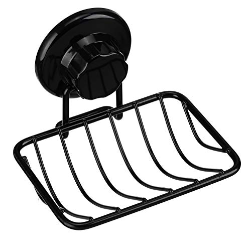 Ipegtop Super Powerful Vacuum Suction Cup Shower Soap Dish - Strong Rustproof Stainless Steel Soap Saver Sponge Holder For Bathroom & Kitchen Sink, Black #TOP5