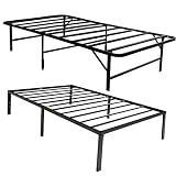 2Pcs Twin Heavy Duty Metal Platform, Foldable Bed Frames with Round Corner Edge, Easy Assembly, Stur