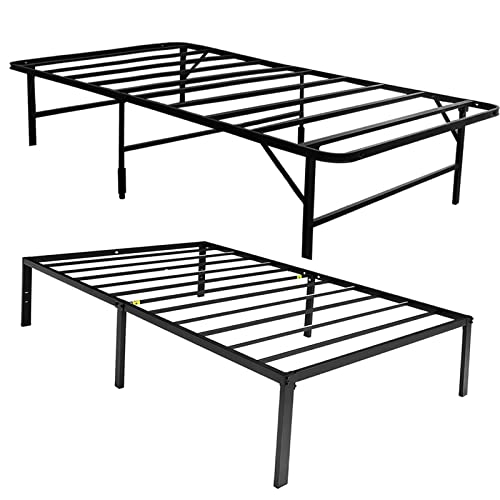 2Pcs Twin Heavy Duty Metal Platform, Foldable Bed Frames With Round Corner Edge, Easy Assembly, Sturdy, Non-Slip And Noise-Free, No Box Spring Needed #TOP2