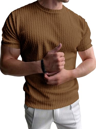 Image of Noble Monk Men's Polyester Blend Solid Regular Fit T-Shirt