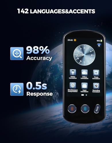 SVANTTO P60 AI Language Translator Device, Supports 142 Two Way Real-Time Voice Language Translation, No WiFi Needed, 8H Battery Life, Offline&Recording&Photo Translation for Travel Business Learning - Thumbnail 5