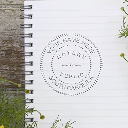 Notary Embosser South Carolina, Custom Grey Soft Grip 1-5/8 In Stamp SC