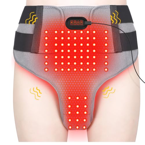 Heating Pad for Period Cramps 162 LEDs Light Therapy Massage Pad for Supporting Prostate Health and Relieving Perineal Discomfort 3 Light and Vibration Models Wearable Heating Pad Gifts for Family