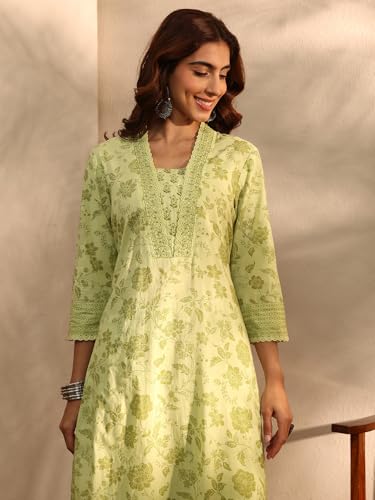 Image of Libas Printed Cotton Straight Kurta With Trouser and Dupatta