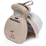 DogBuddy Pooper Scooper, Portable Dog Pooper Scooper, Poop Scooper for Small and Large Dogs, Pooper Scooper with Bag Attachment, Leash Clip and Dog Waste Bags Included (Medium, Taupe)