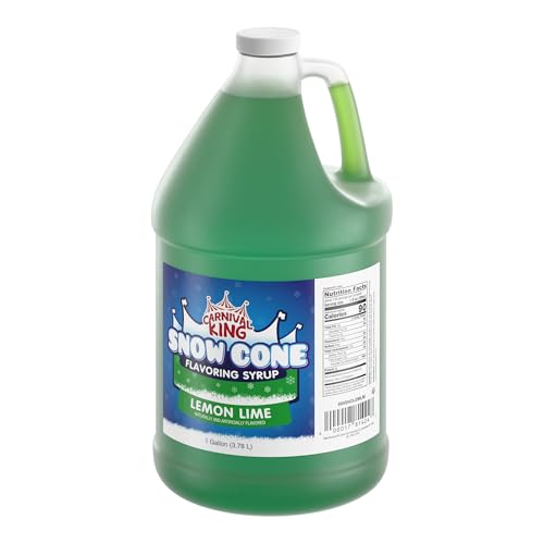 Carnival King Snow Cone Syrup 1 Gallon - Delicious Shaved Ice Flavoring for Slushies, Machines &amp; Parties (Lemon Lime)