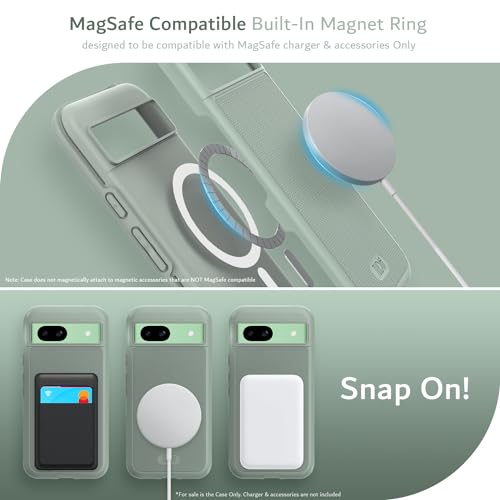Image of TUDIA MergeGrip [Magsafe Compatible] for Google Pixel 8a Case - Green Lily