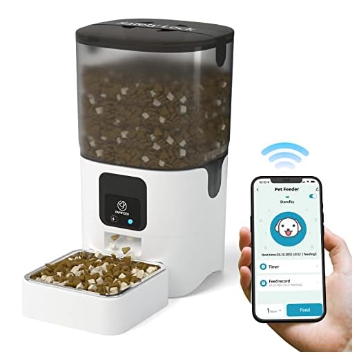 PAPIFEED Automatic Cat Feeders with APP Control, WiFi Enabled Smart Dry Food Dispenser with Alexa,Detachable Pet Feeder for Cleaning,Up to 30 Meals Per Day for Cats,Large Dogs,Multiple Pets(25 Cup/6L)