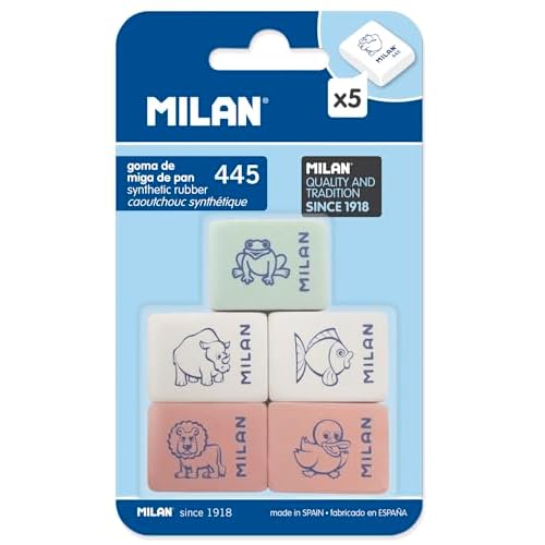Blíster 5 gomas Rectangulares con dibujos infantiles 445 MILAN