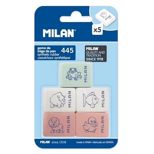 Blíster 5 gomas Rectangulares con dibujos infantiles 445 MILAN