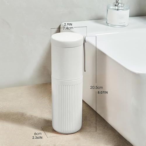 Image of Shopiable Store Travel Toothbrush Case Multifunctional Toothpaste Container Portable Business Trips Wash Cup Holder Organizer Towel Storage Box for Traveling, Camping (BOD Toothbrush, Soap)