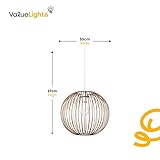 MiniSun | Retro Metal Basket Style Ceiling Light Shade in a Copper Effect Finish | Pendant Lights, Home Décor & Improvement Essential | 300mm Shade Width - Image 4