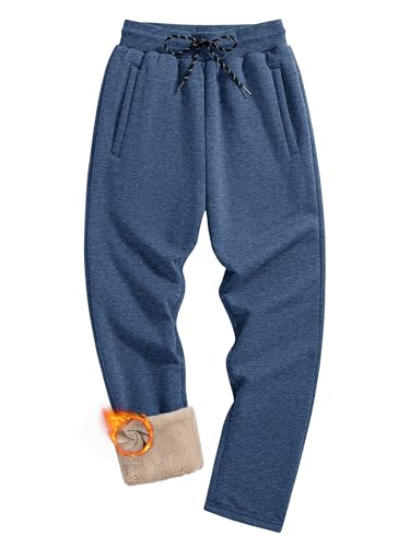 TACVASEN Jogger Sweatpants for Men Heavyweight Sherpa Lined Winter Trousers Cold Weather Warm...