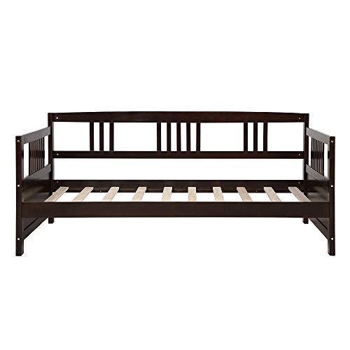 Buy Wood Daybed Frame Twin Size with Rails, Wooden Slats Support Modern Daybed Twin (Espresso