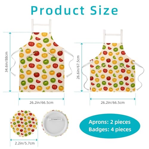 Tablier de serveuse multicolore motif tomates mûres One Large