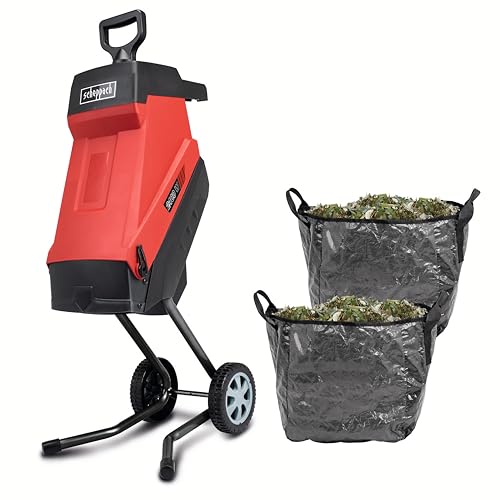 Scheppach Broyeur de Jardin électrique 2 en 1 GS55 – Broyeur & collecteur – 2400 W – Jusqu'à 45 mm d'épaisseur – Capacité de 45 L – 2 Couteaux réversibles montés – 2 Sacs de ramassage Inclus