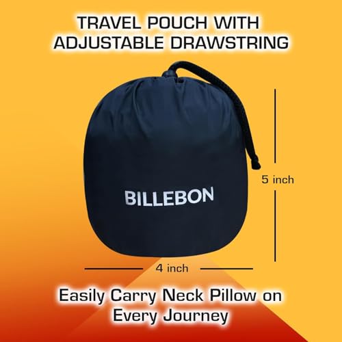 Image of Billebon Memory Foam Travel Neck Pillow with Magnetic Fabric Luxury Neck Support Pillow for Comfortable Travel, Washable Removable Cover (Lavender with Eye Mask)