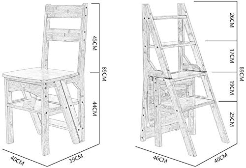 Taburete de escalada para interiores con 4 escalones y silla de escalera plegable 4