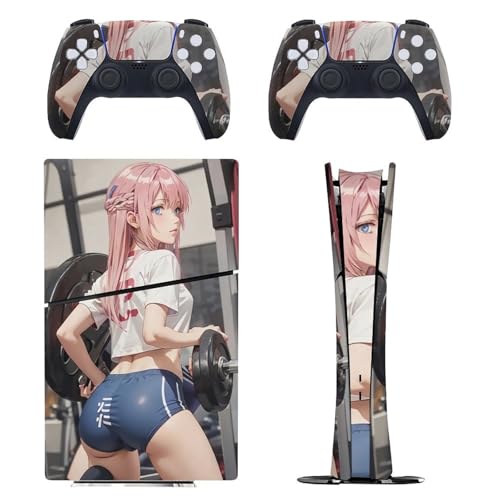 PlayStation 5 Slim/PS5 Slim �p �X�L���V�[�� �����L�����N�^�[�� ������������Ȃ����炳�� ���炳�� �{�̂ƃQ�[���R���g���[���[��p�X�e�b�J�[ �y�����݌v �f�W�^���E�G�f�B�V������p�z ���^�V�[�� �{�̕ی� �X���� ���B�� 