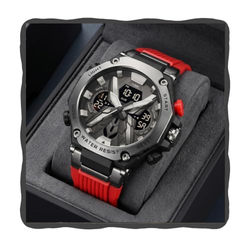 Image of Shocknshop Analog Digital Sports Rubber Stylish Multifunctional Electronic LED Black Dial and Band Wrist Watch for Men Boys | Dual Display Chronograph, Alarm, Backlight, Stopwatch -WCH403