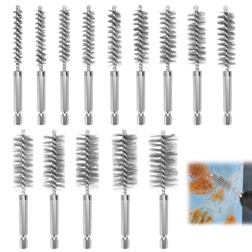 Brosses métalliques en acier inoxydable pour perceuse tige hex 6.35mm