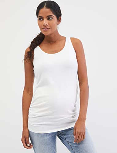 Motherhood Maternity Women's Sleeveless Scoop Neck Side Ruched Tank Top 2 & 3 Packs, Black, White, H Grey 3 Pack #TOP2
