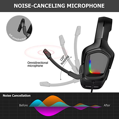 lifcasual K20 Fone de ouvido com fio de jogos de 3.5 mm Fones de ouvido com som surround sobre a ore