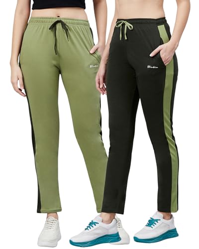 Image of BLINKIN Women's Relaxed Fit Mid Rise Cotton Pajamas Combo, Pack of 2-The Ultimate Track Pants : Ideal Lower for Night Wear & Comfort Wear