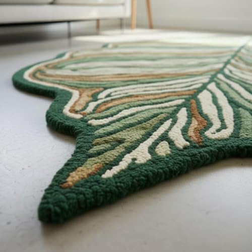 Image of Hand Made Tufted Carpet Premium Wool Abstract Irregular Design Non Slip Area Rug for Living Room Weight- |9 Pound|Size-3x5 Feet (36x60 Inch)