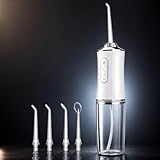 Irrigador oral sem fio recarregável de 230ml, limpeza profunda com jato de àgua supersônico, 3 modos de uso