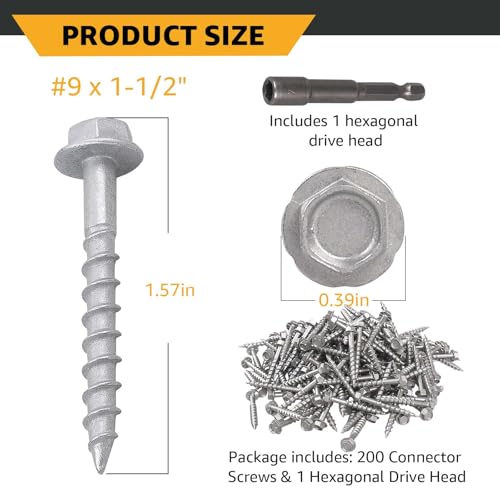 Tornillos Joist Hanger #9 x 1-1/2" Compatibles con SD Connector Screws 200PCS miniatura 2