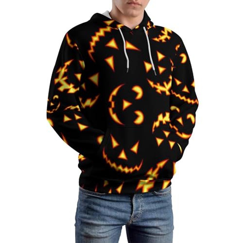 Sweat à capuche visage de citrouille unisexe pull noir S - 6