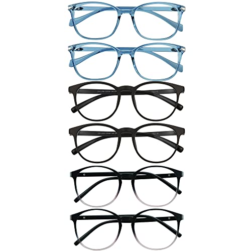 Image of VisionGlobal 6 Pairs Blue Light Blocking Glasses /Reading Glasses for Women /Men, Fashion Eyewear Frame