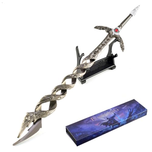 Housunzi Elden Godslayer's Greatsword Maquete - 30 cm/11,8 polegadas totalmente metálico com caixa de presente colecionáveis de jogos ornamentos de mesa presentes para amantes dos jogos