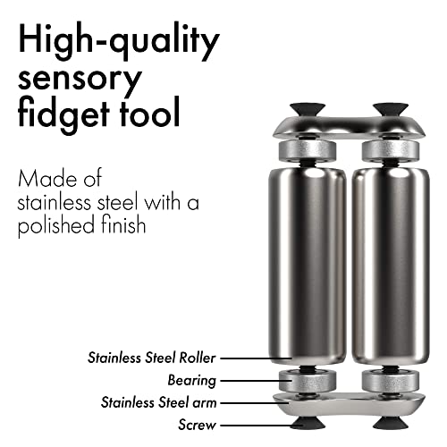 Image of ONO Roller - Handheld Fidget Toy for Adults | Help Relieve Stress, Anxiety, Tension | Promotes Focus, Clarity | Compact, Portable Design (Natural, Mini Size - Stainless Steel)