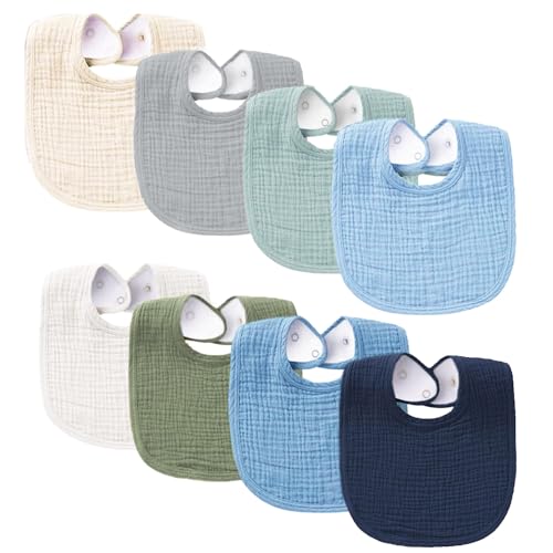 Slosh Baberos Bebé Algodón Suave Absorbente Transpirable Unisex Niños Niñas, Azul, Talla Única