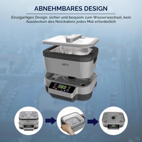 AIPOI Ultraschallreinigungsgerät 1200ML, Ultraschallreiniger mit Gespaltener, Ultraschallbad zur...