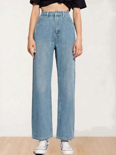 Image of KOTTY Women's High Waist Jeans | Wide Leg | Denim Jeans with Relaxed Fit & Casual Streetwear Style