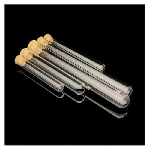 Tube en verre à fond rond avec bouchon liège étanche diamètre 12-30 mm pour laboratoire