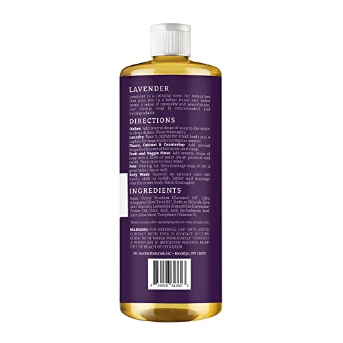 Dr. Jacobs Naturals All-Purpose Castile Cleaner - Safe, Effective Plant-Based Formula For Surfaces, Floors, And Appliances. Eco-Friendly, Vegan, Sulfate Free Soap Made For Your Home And The Planet (Lavender, 32 Fl Oz (Pack Of 1)) #TOP2