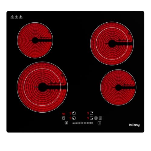 Piano cottura in vetroceramica, 4 fuochi, 60 cm, Touch Control