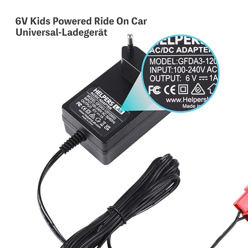 Chargeur de Batterie 6V pour Voitures à roulettes pour Jouets à roulettes, Adaptateur de Batterie Prise carrée pour Rollplay Porsche 918 Audi R8 Spyder Kid Trax Disney – vue 6