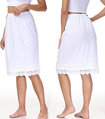 Vintage Skirt Extender For Under Dresses Underskirts Half Slip Knee Length Black S/M #TOP2