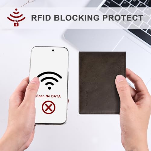 Chelmon Slim Wallet for Men ID Window with RFID Blocking Front Pocket Minimalist Bifold Bussiness Card Holder Gift for Men — view 4