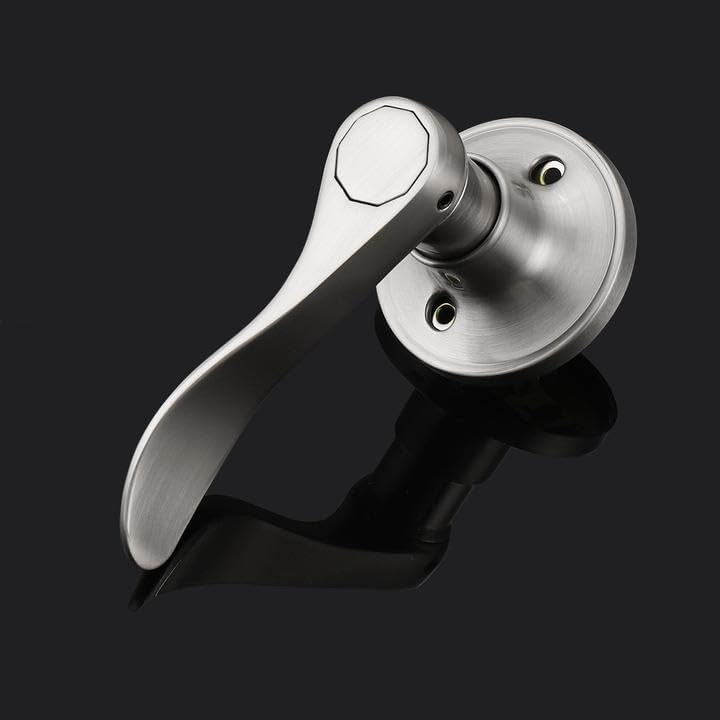 Probrico Left Handed Dummy Levers, Satin Nickel Wave Shape Half Dummy Door Handles, Decorative Non-Turning Single Side Door Hardware, 10 Pack
