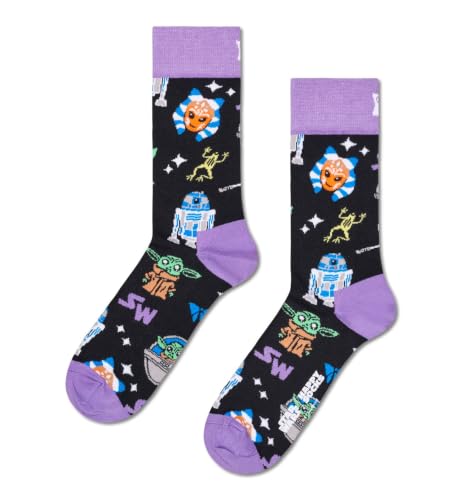 Happy Socks STAR WARS Team Mando Baumwolle Socken Damen Herren Schwarz 41-46